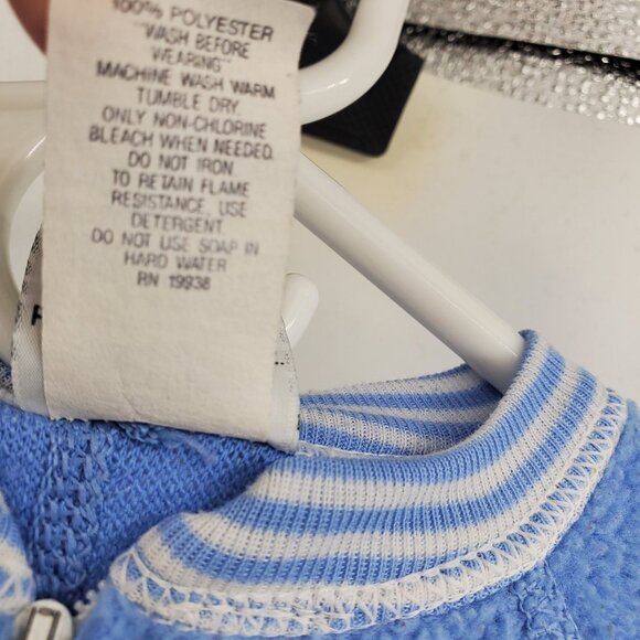 Vintage Sesame Street Blue Fleece Cookie Monster Footie Zip On PJ Pajamas 3T - Picture 6 of 10